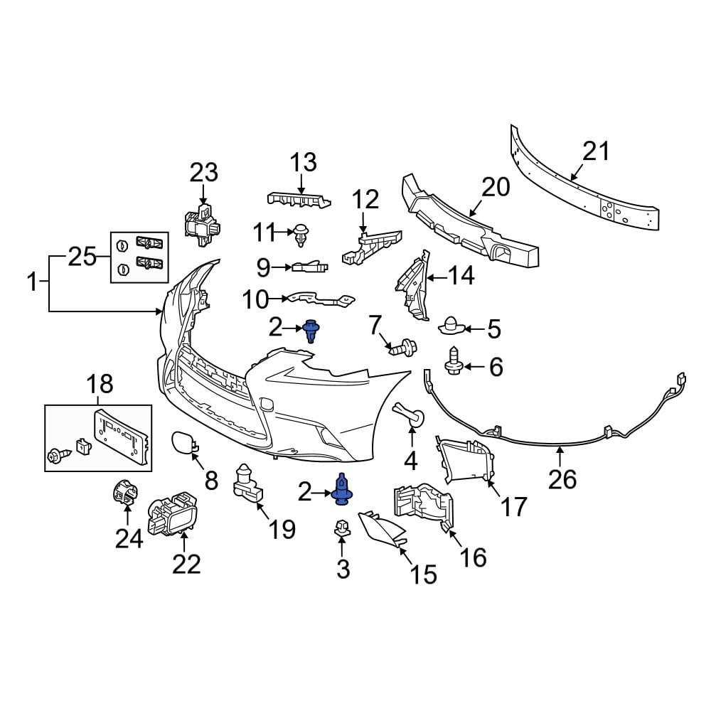 Lexus OE 4774906010 - Front Bumper Cover Retainer