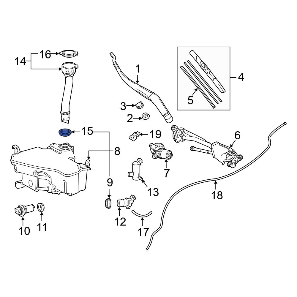 Lexus OE 8533630160 Washer Fluid Reservoir Mounting Grommet