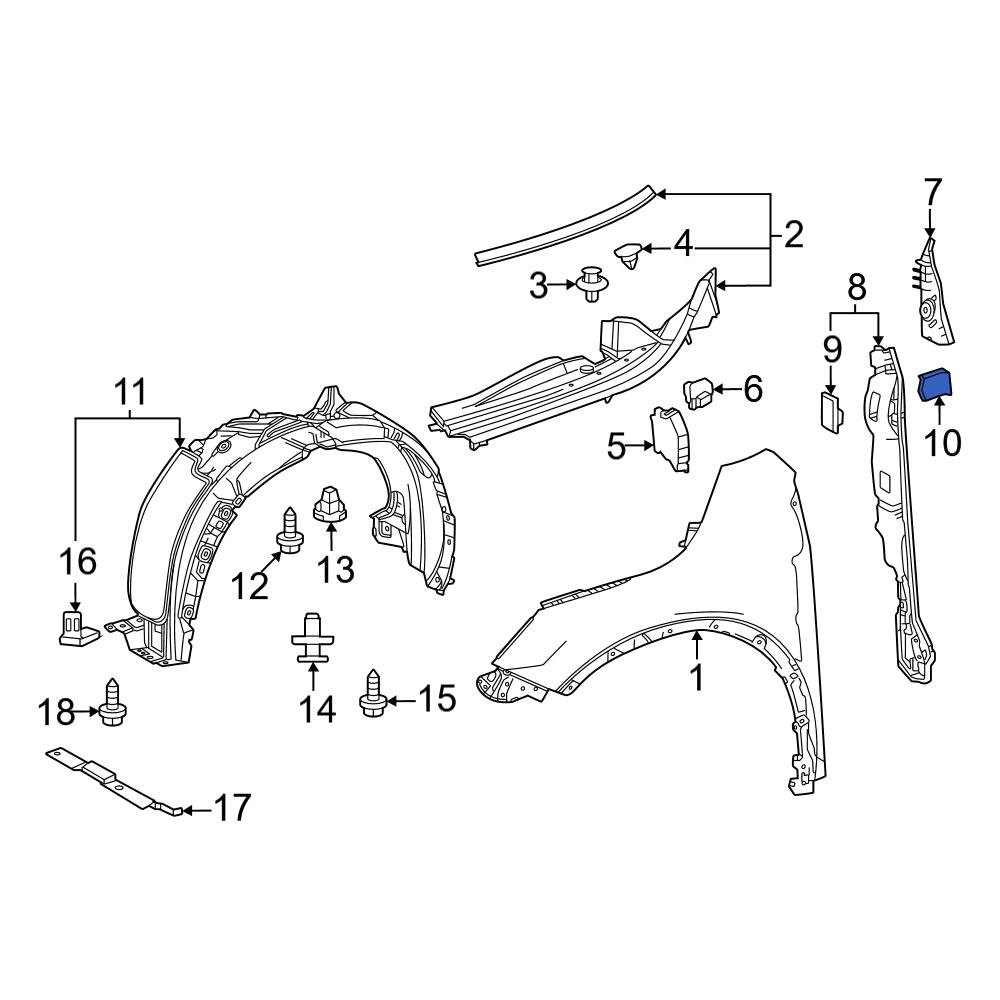 Lexus OE 687950E010 - Front Hood Hinge Cover