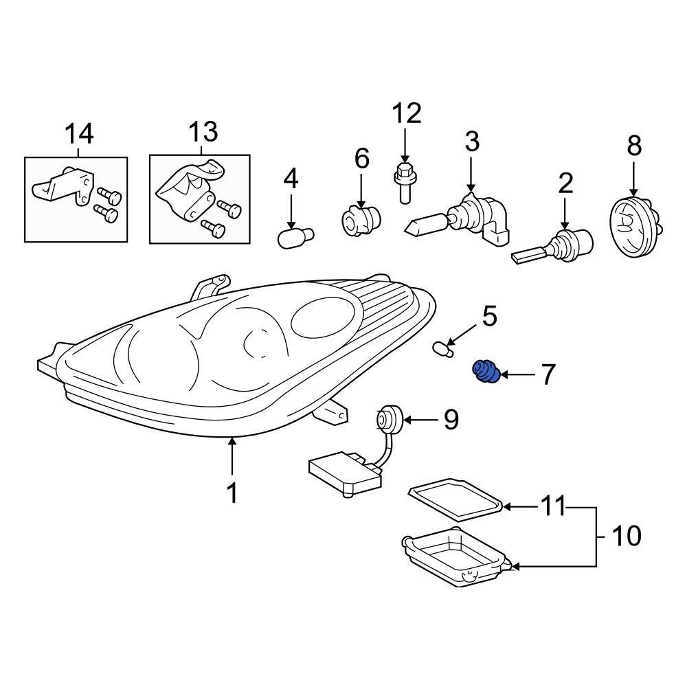 Lexus OE 9915910228 Front Side Marker Light Socket