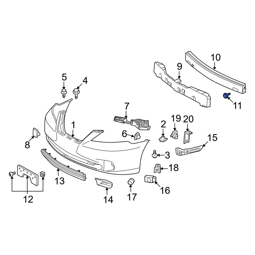 Lexus OE 9010510511 - Front Bumper Cover Reinforcement Beam Bolt