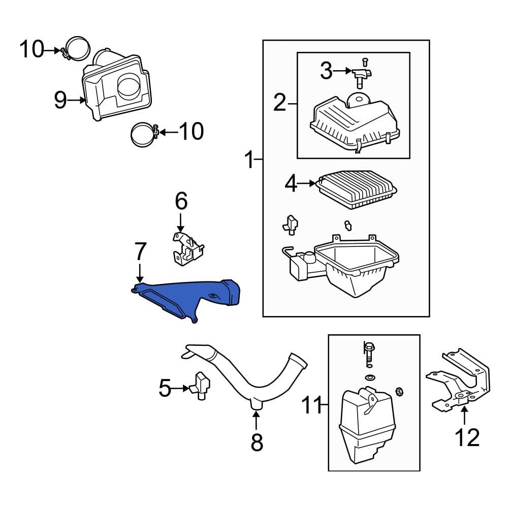 Lexus OE 177520P010 - Front Engine Air Intake Hose