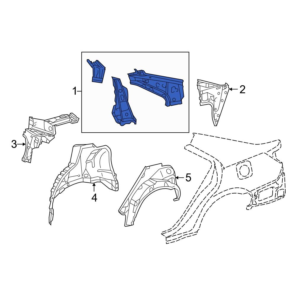 Lexus OE 6170806050 Front Left Quarter Panel Reinforcement