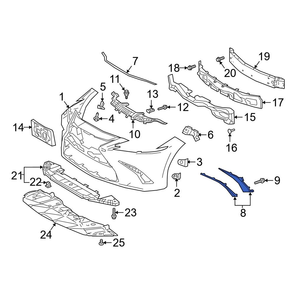 Lexus OE 5271233050 Front Right Bumper Trim