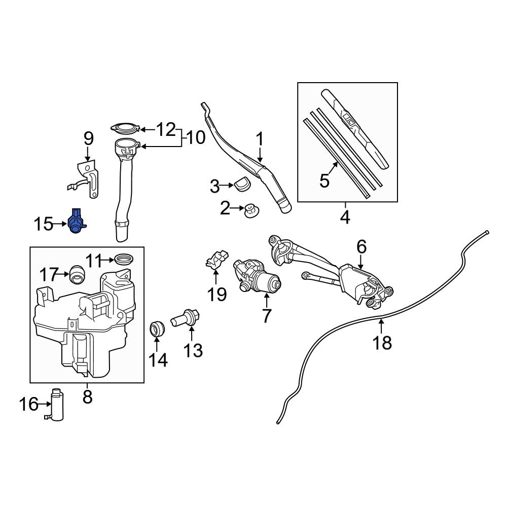 Lexus OE 8533006070 Windshield Washer Pump