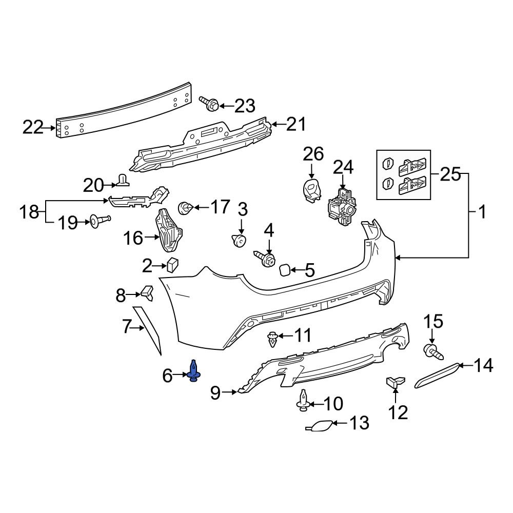Lexus OE 4774906010 Bumper Cover Retainer