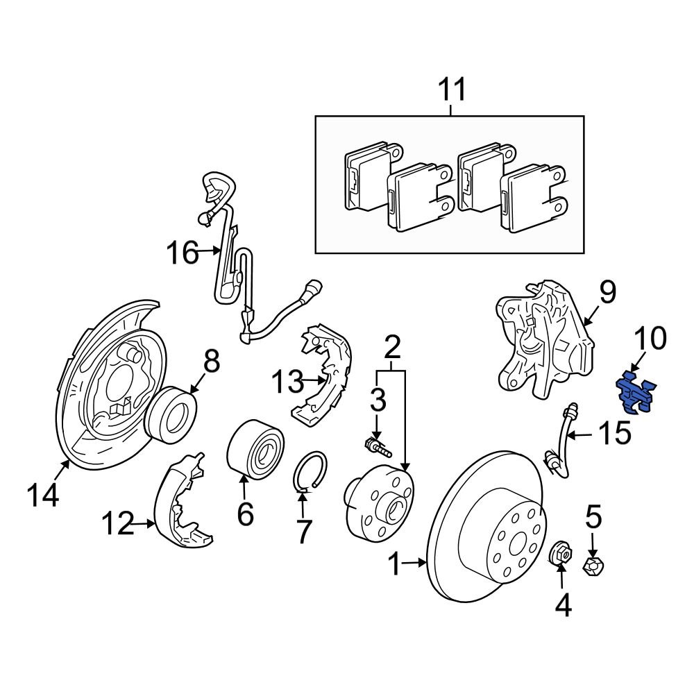 Disc Brake Pad Retaining Spring - Front Genuine Volvo 30671546