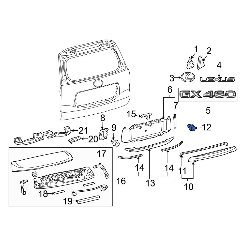 Lexus OE 6339512150 - Door Molding Clip