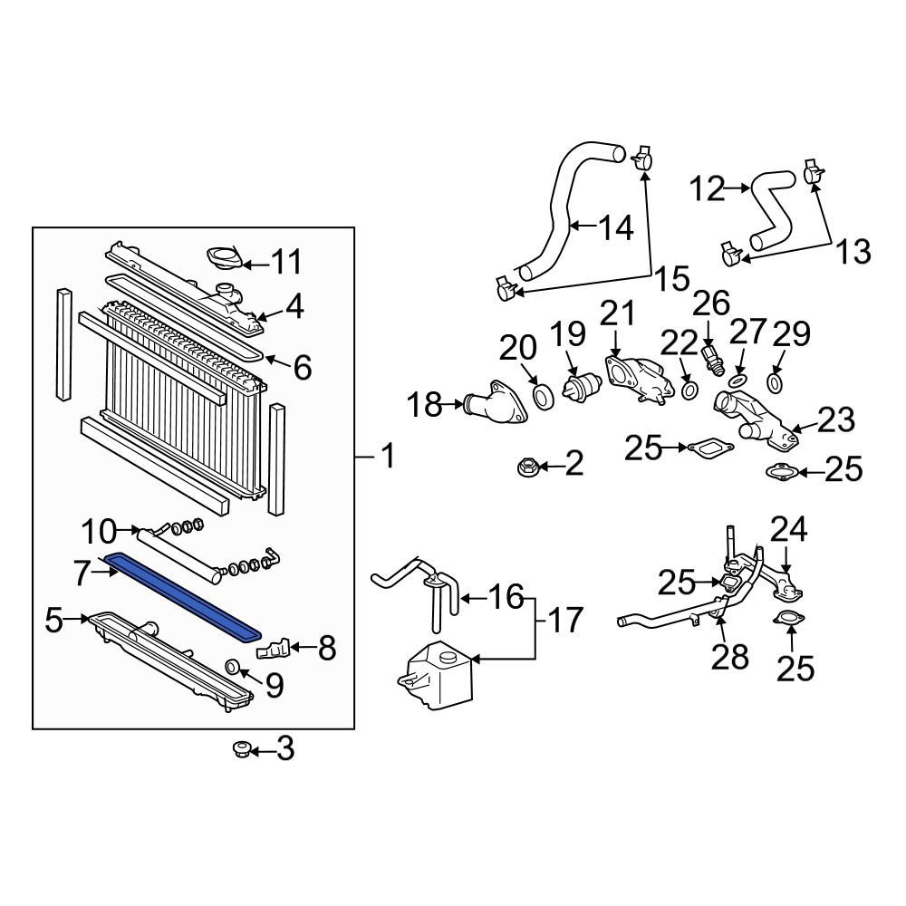 Lexus OE 164620A170 Radiator Inlet Tank Seal