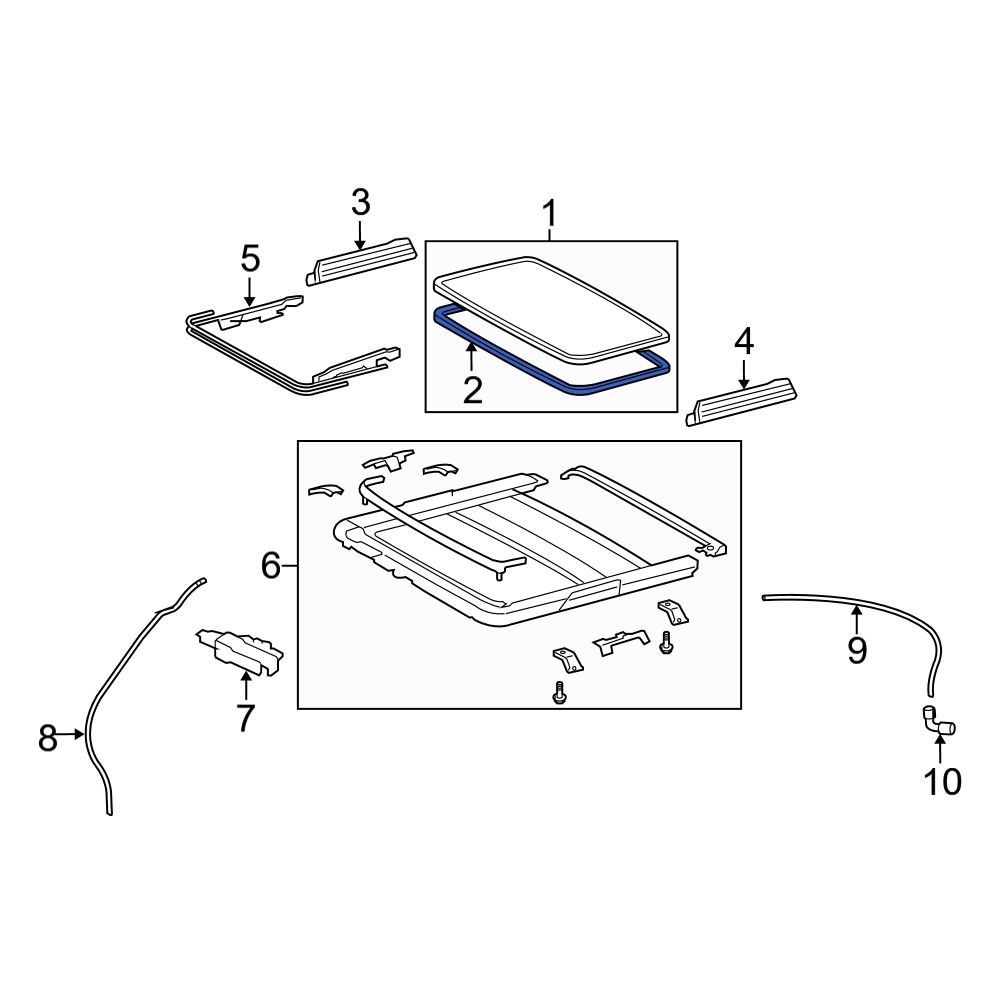 Lexus OE 6325130100 Sunroof Seal
