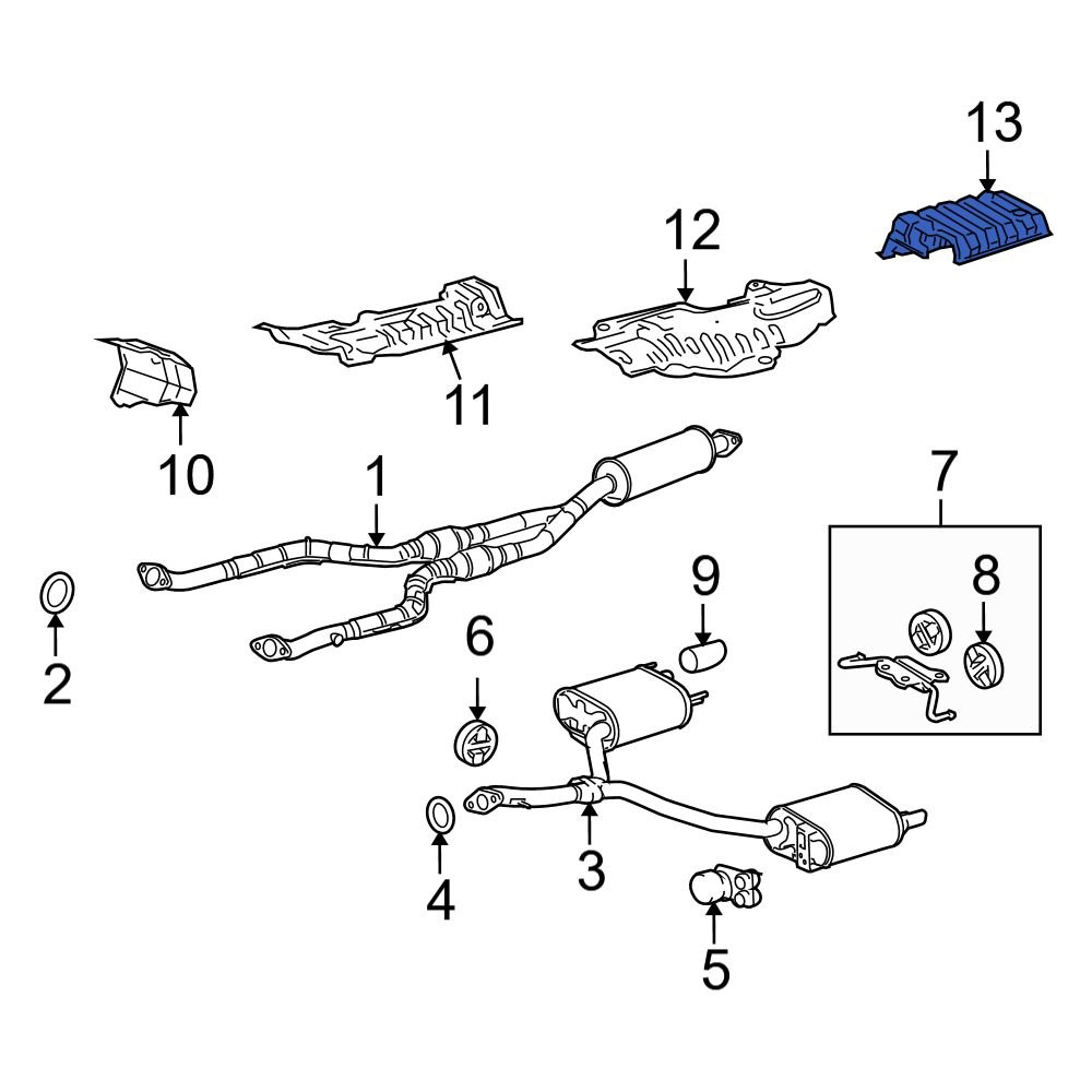 Lexus OE 5832730052 - Right Exhaust Muffler Heat Shield