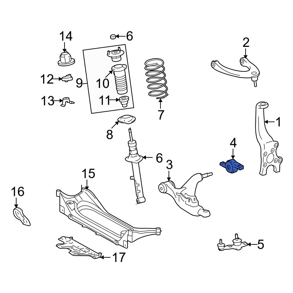 Lexus OE 4807530040 Right Suspension Control Arm Bracket