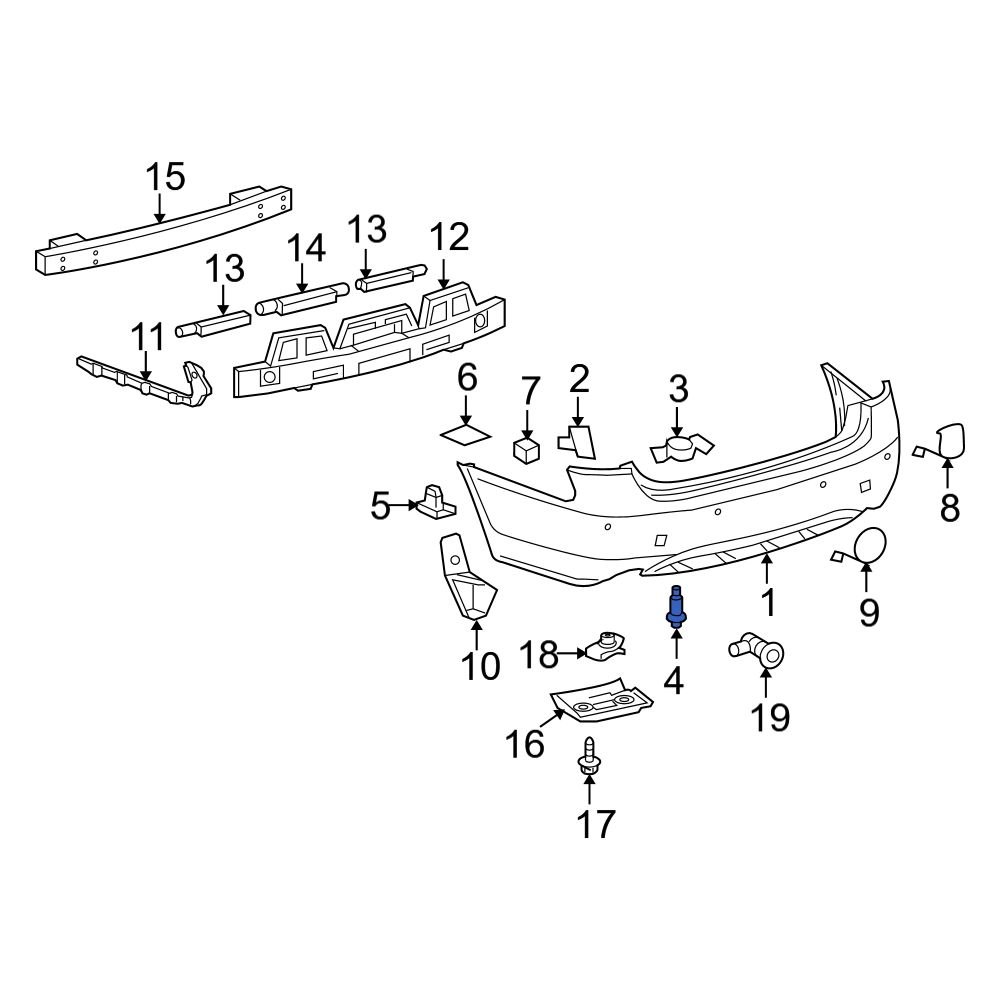Lexus OE 5257530180 Rear Bumper Cover Retainer