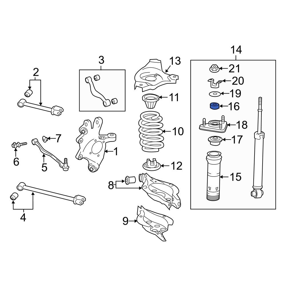 Lexus OE 9094801104 Upper Suspension Shock Absorber Mount Insulator