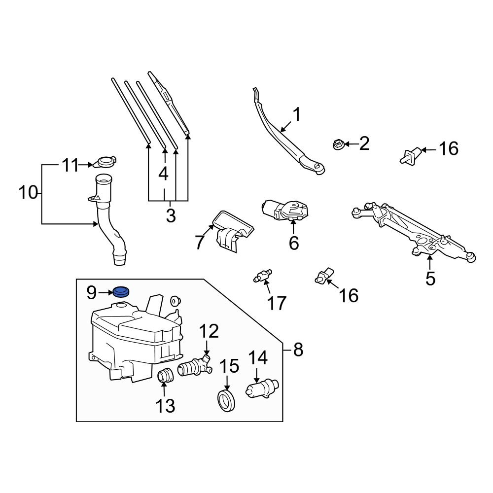 Lexus OE 8533630160 - Washer Fluid Reservoir Mounting Grommet