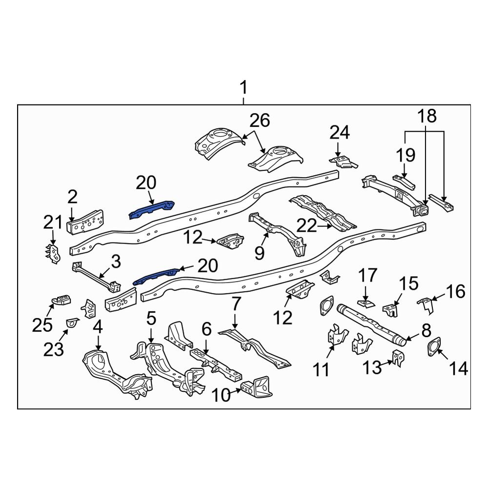 Lexus OE 5114860010 Front Left Chassis Frame Reinforcement
