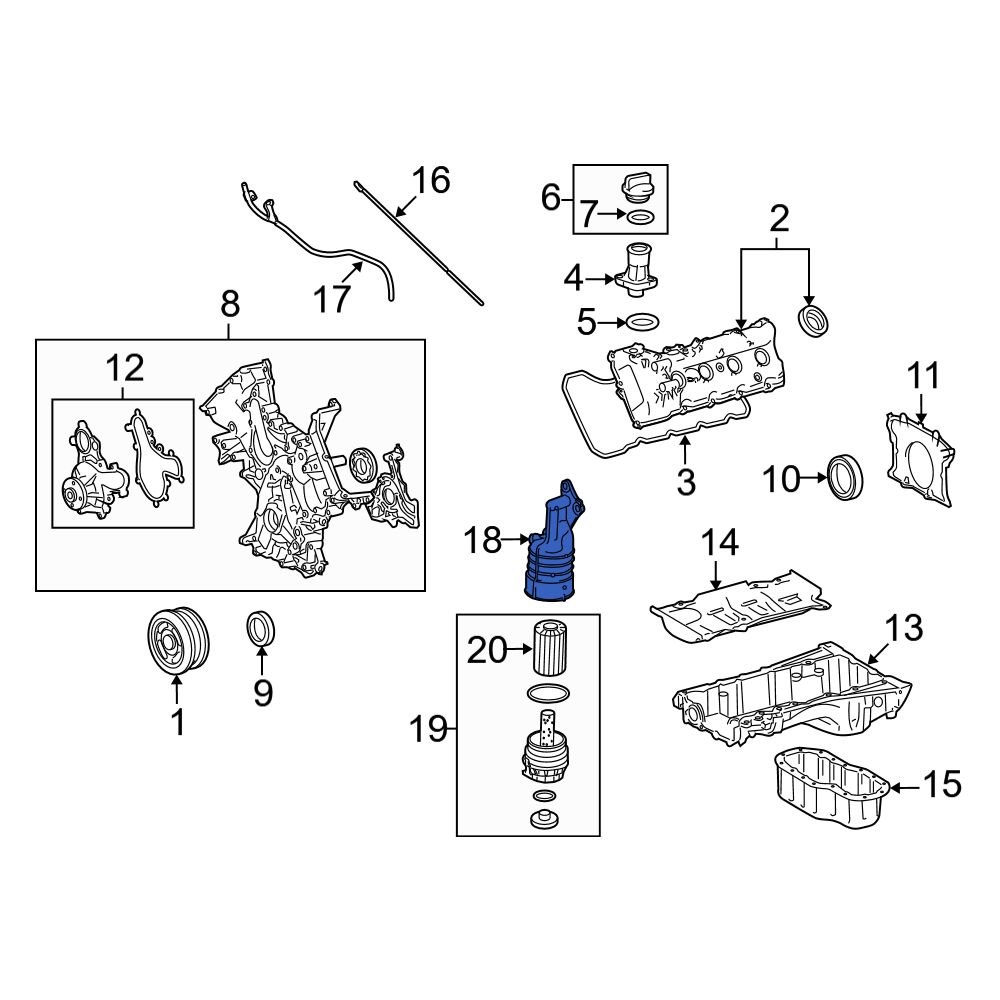 Lexus OE 156700S010 Engine Oil Filter Housing