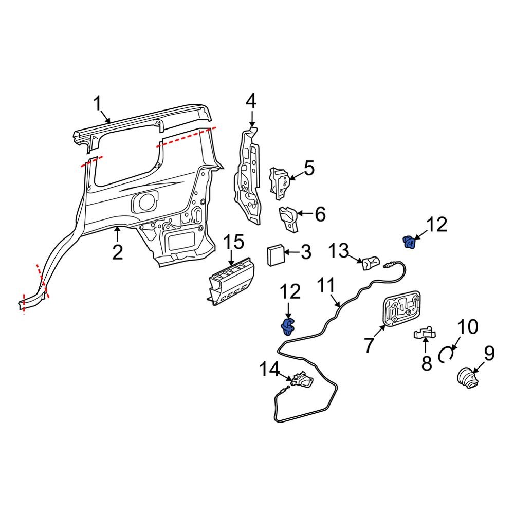 Lexus OE 9046906005 Front Hood Release Cable Clip