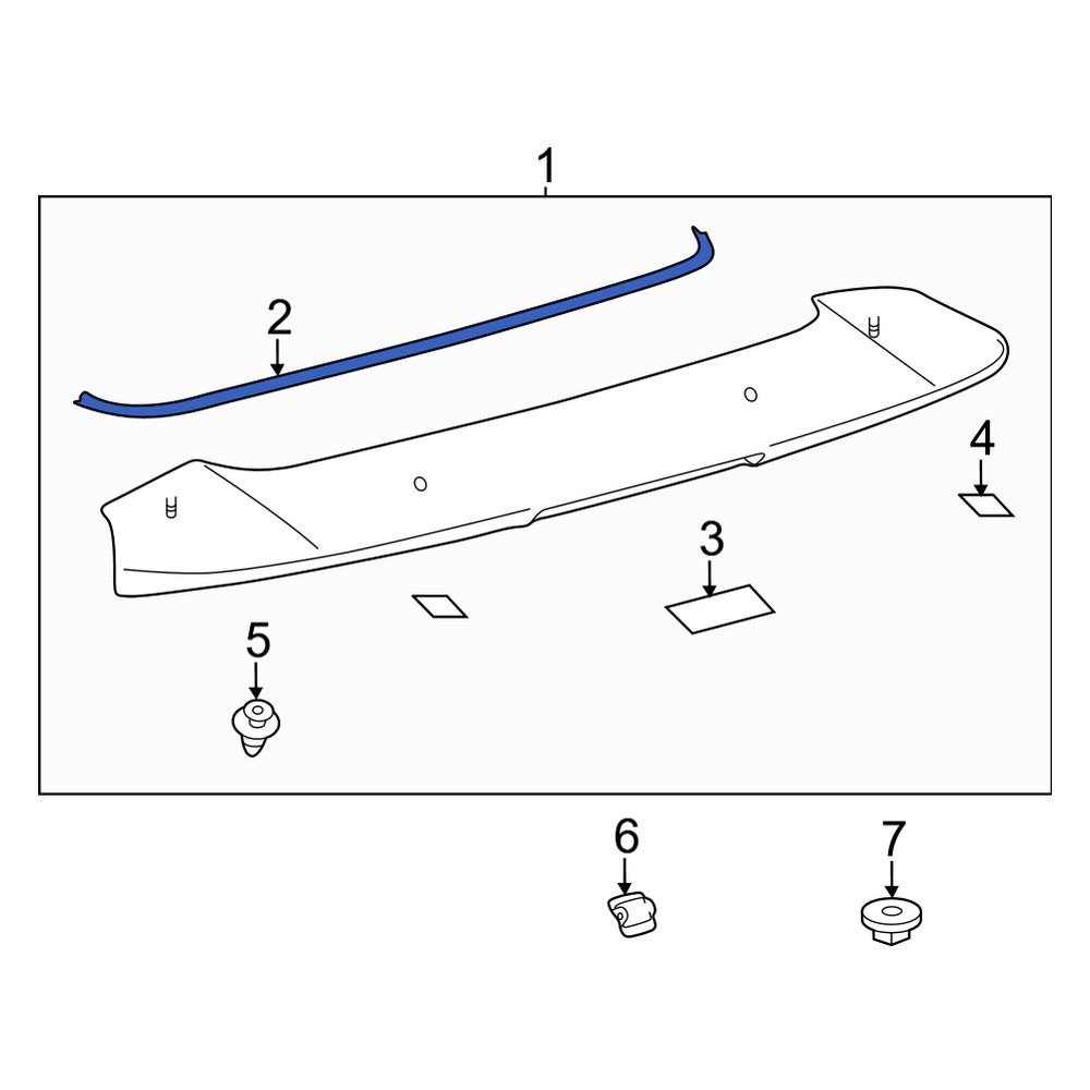Lexus OE 7687276010 Rear Spoiler Gasket