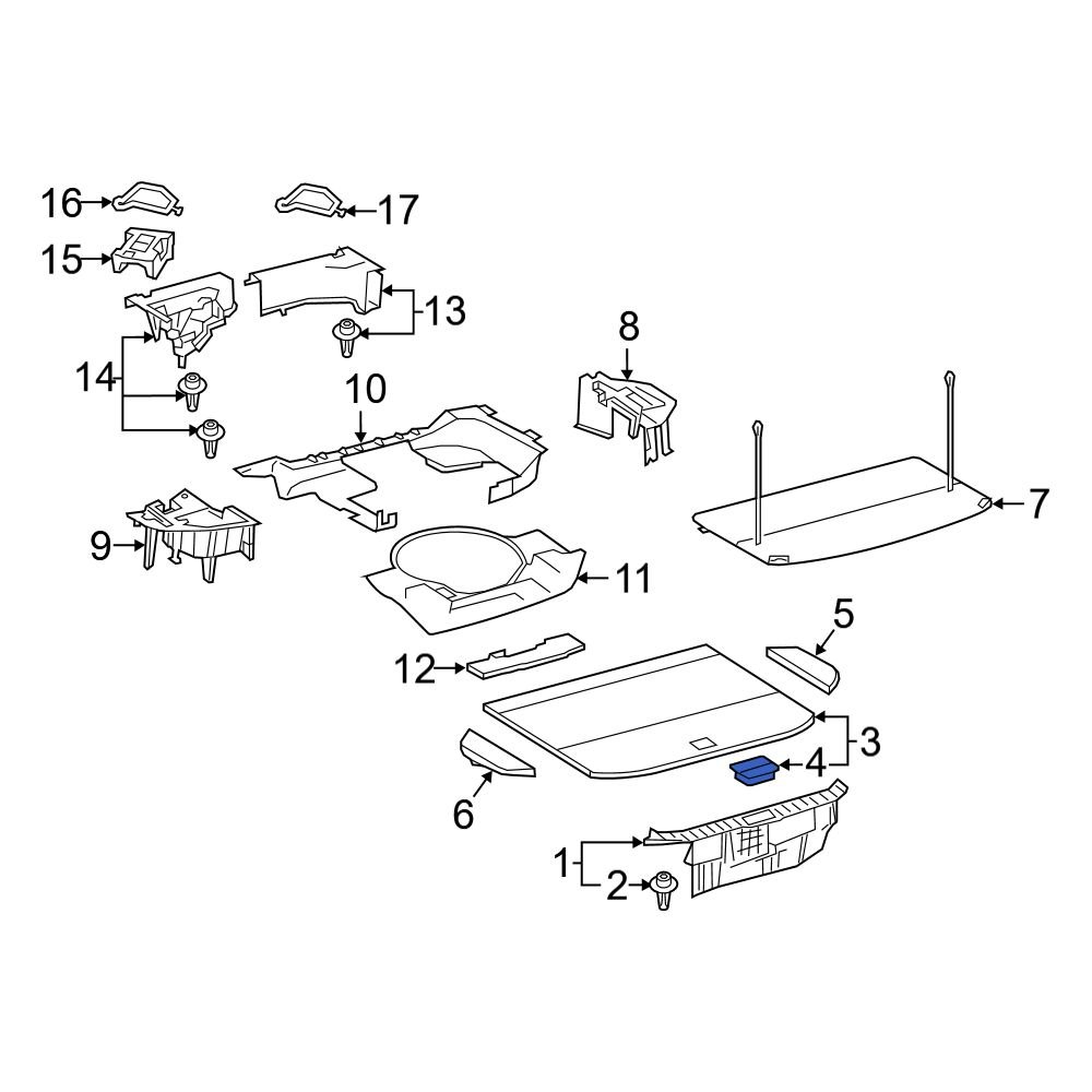 Lexus OE 5847078020C0 Rear Spare Tire Compartment Cover Latch