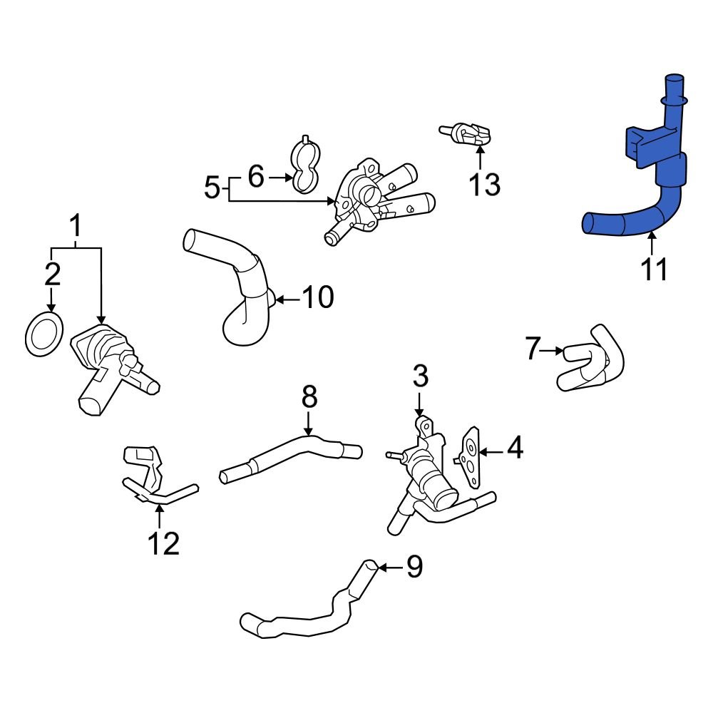 Lexus OE 16207F0010 Engine Coolant Bypass Pipe