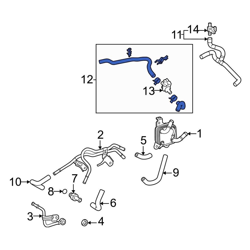 Lexus OE 1626125080 Engine Coolant Bypass Hose