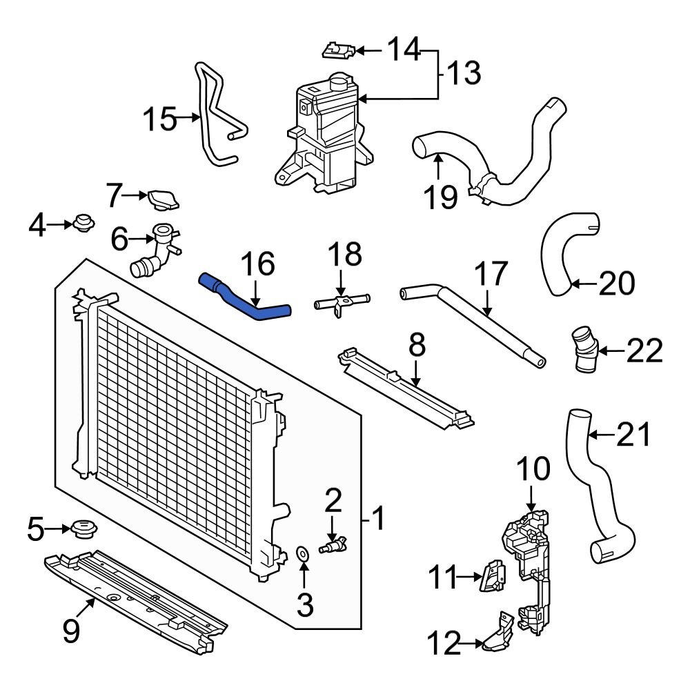 Lexus OE 1628225120 Front Engine Coolant Reservoir Hose