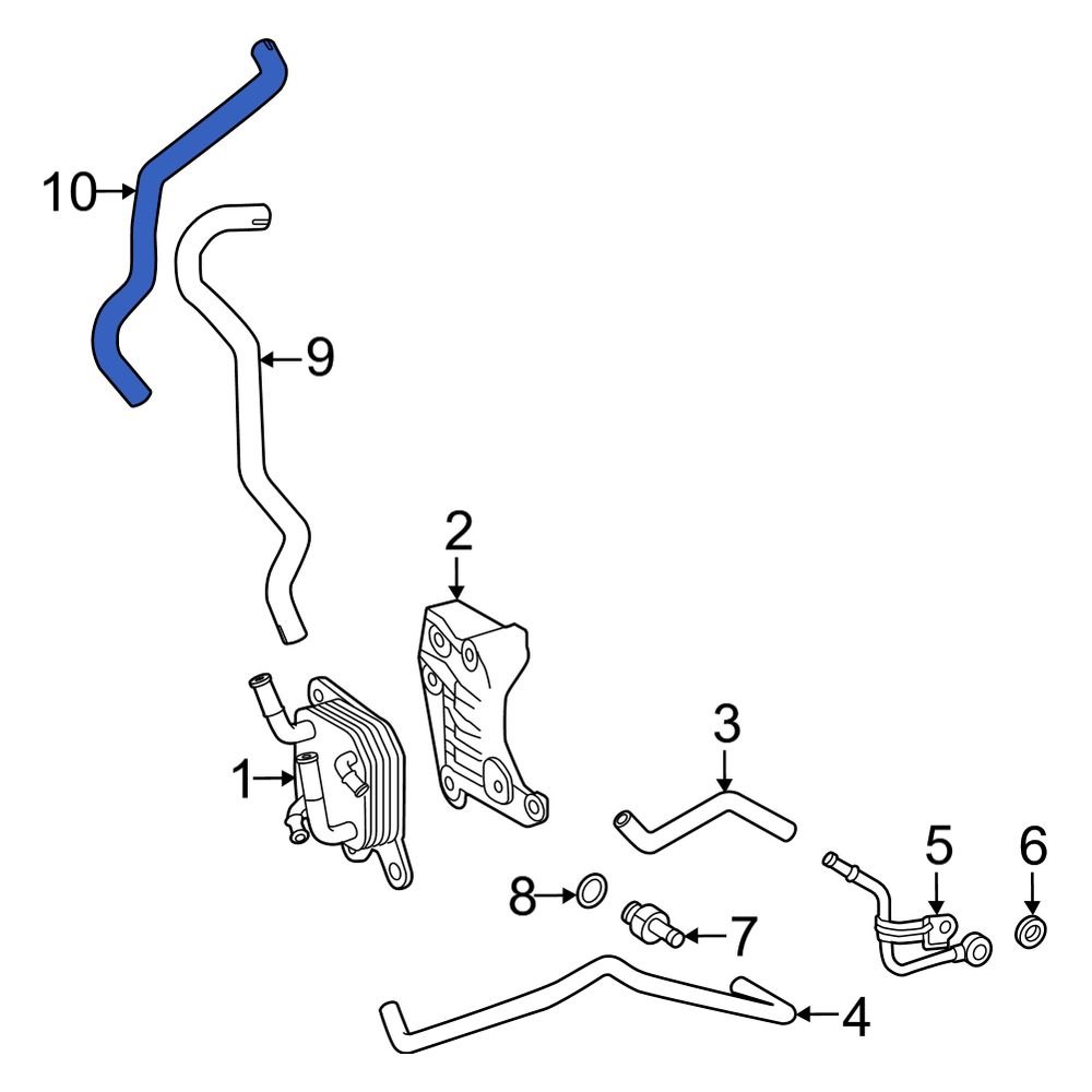 Lexus OE 1628125050 Engine Coolant Bypass Hose