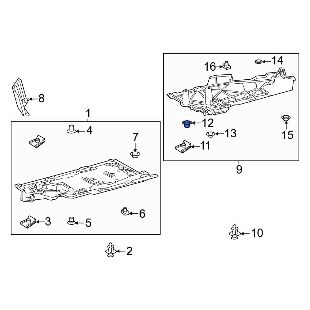 Lexus OE 9046714053 - Floor Pan Splash Shield Nut