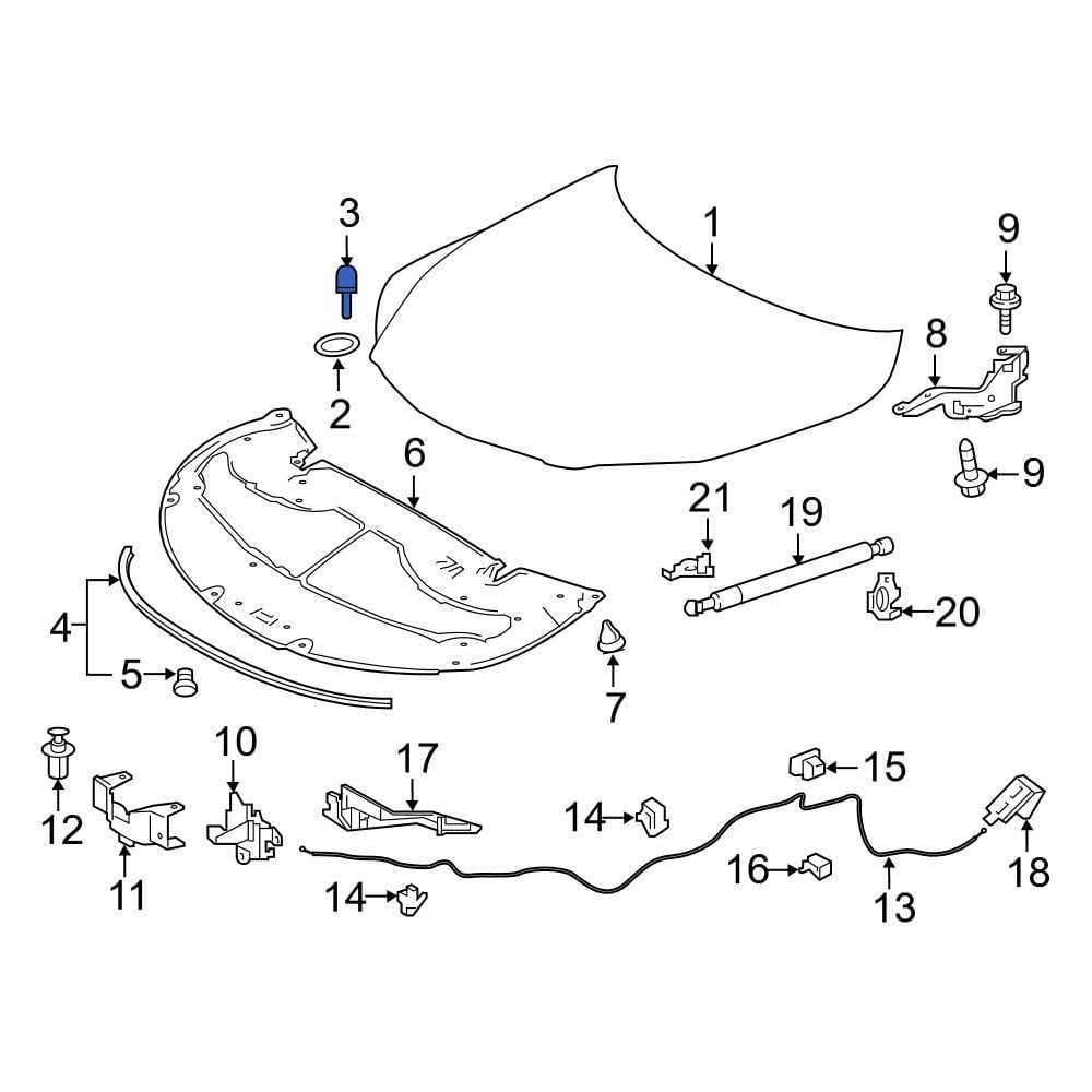 Lexus OE 533840R040 - Front Hood Stop Buffer