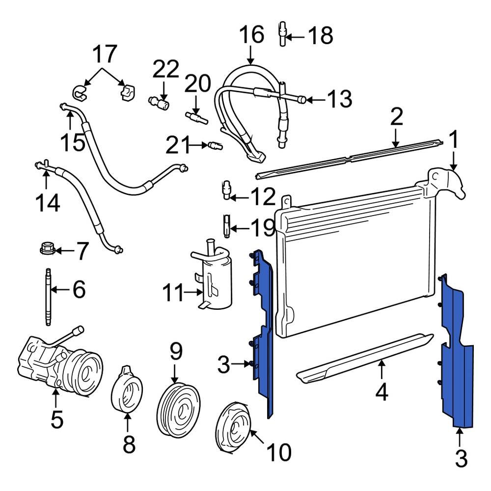 Lincoln OE 3W1Z19E572DA Left A/C Condenser Seal