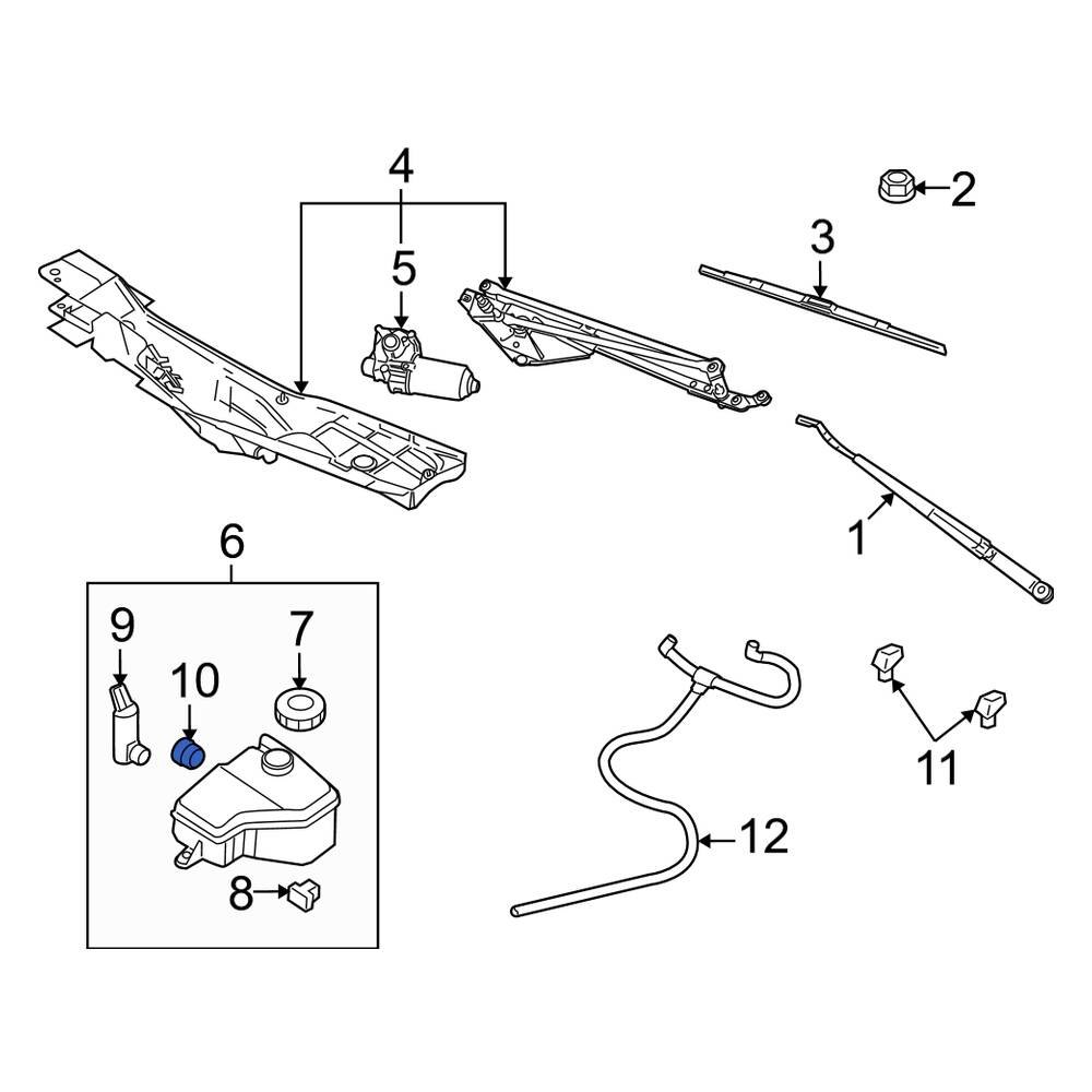 Lincoln OE E6FZ17B610A Windshield Washer Pump Seal