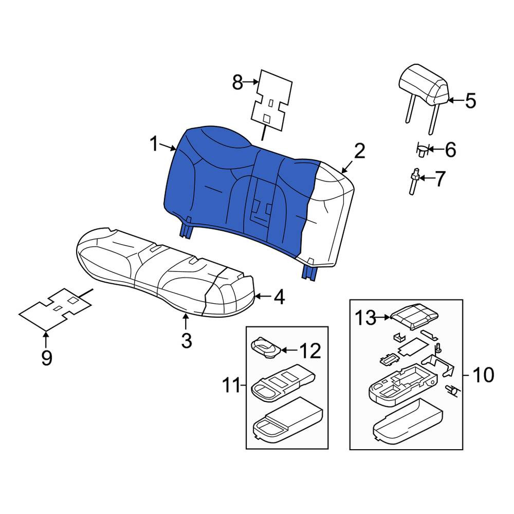 Lincoln OE 9W1Z5466600JC Rear Seat Back Cushion Cover