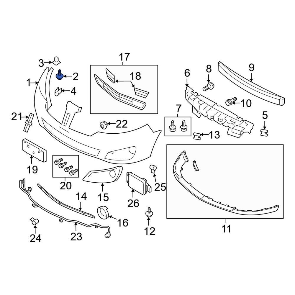 Lincoln OE W505022S303 Front Bumper Cover Screw