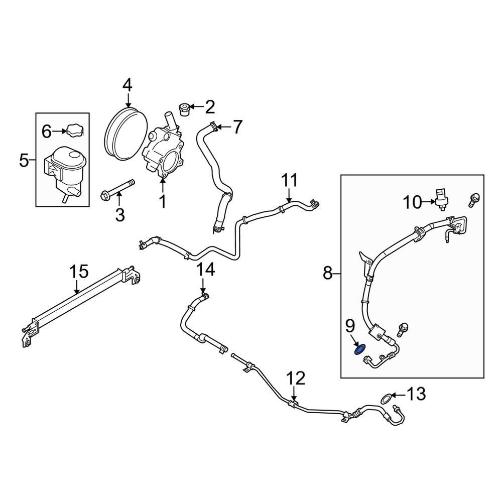 Lincoln OE 9L3Z3F886A Power Steering Pressure Hose Seal