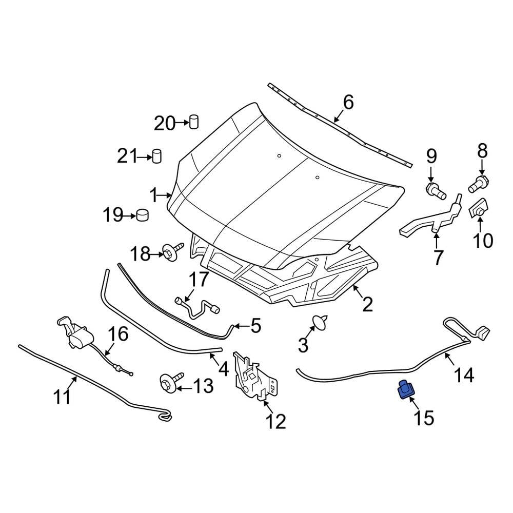 Lincoln Oe 3m8z14a163a - Hood Release Cable Clip