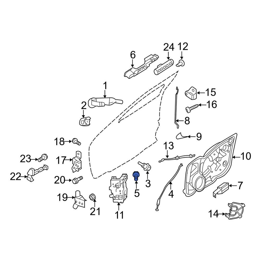Lincoln OE D2VY65219A38B Rear Door Latch Assembly Bushing