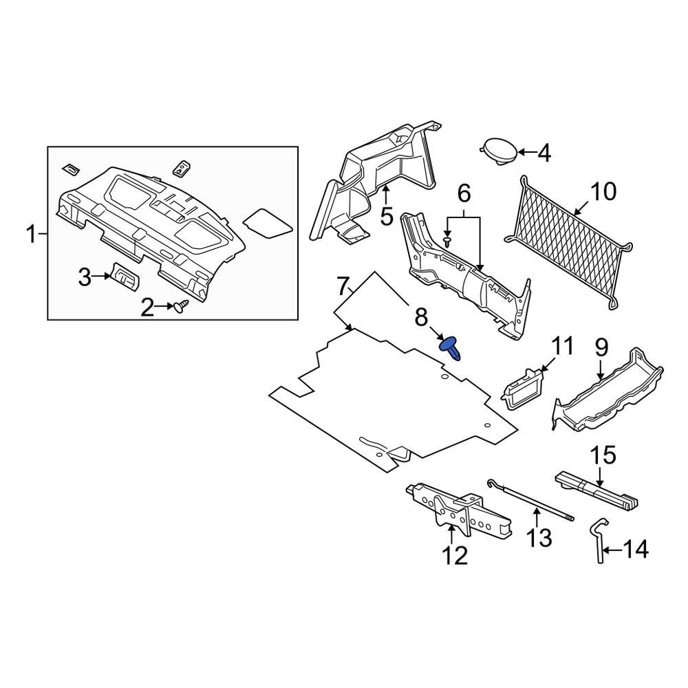 Lincoln OE 6E5Z54454A48AAA Rear Spare Tire Compartment Cover Latch