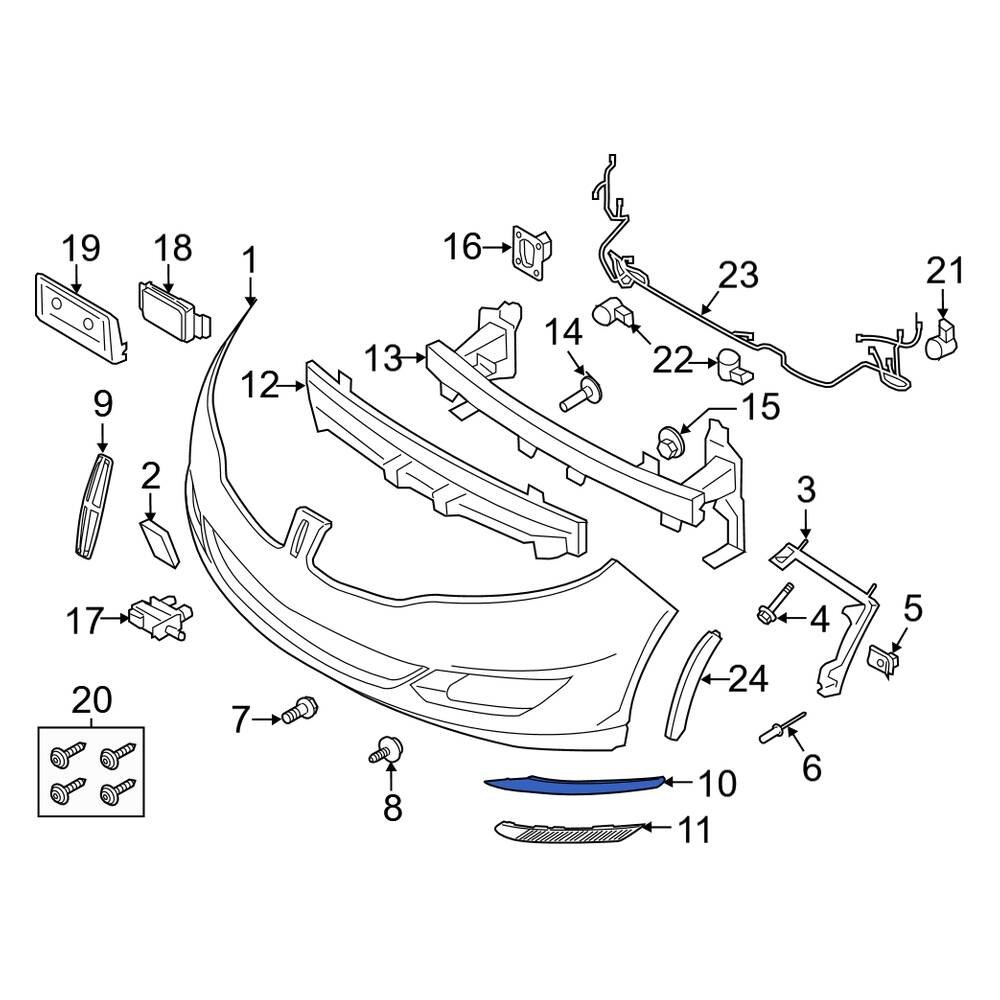 Lincoln OE DP5Z15266AD - Front Right Bumper Cover Spacer Panel