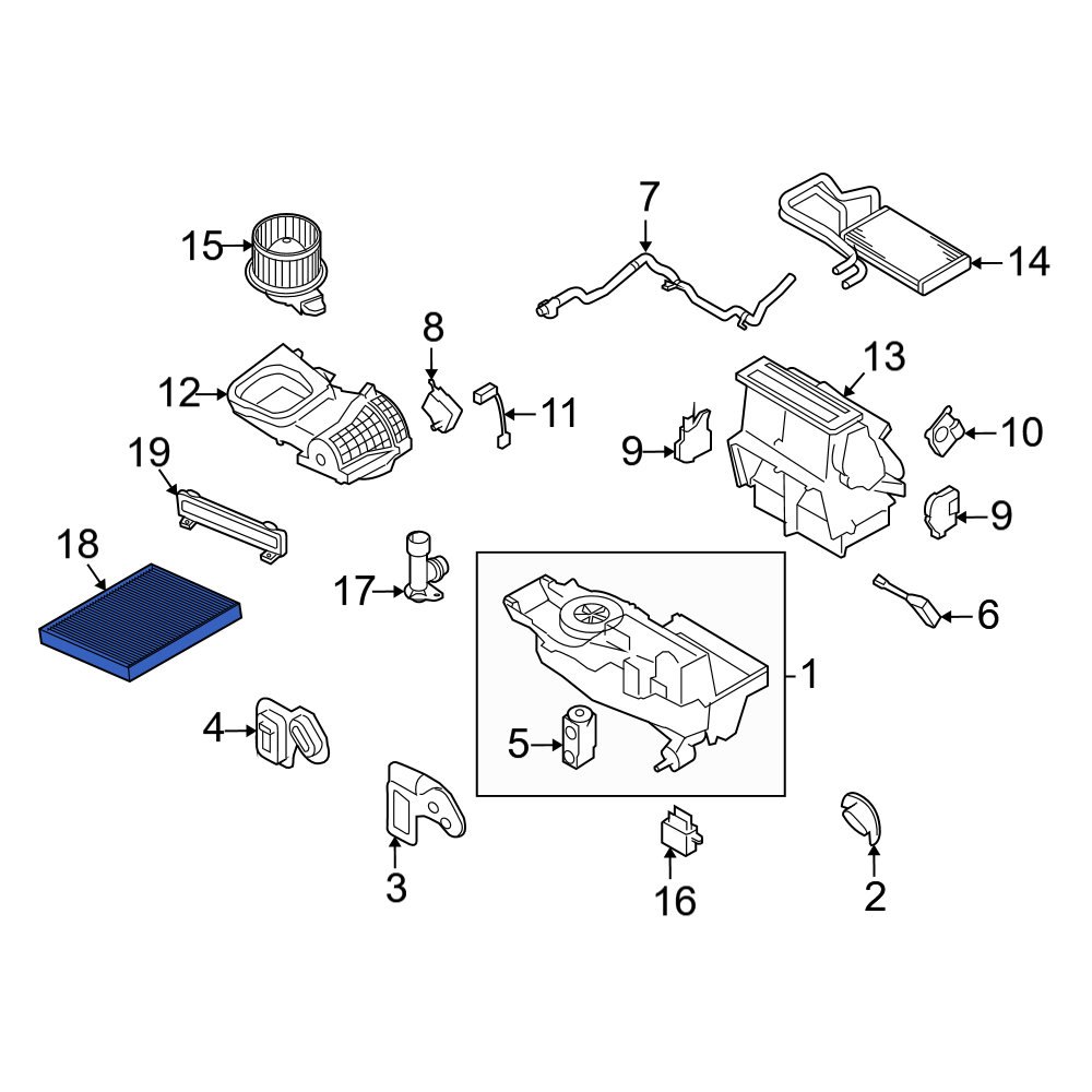 Lincoln OE F5OZ19E628AA A/C Evaporator Drain