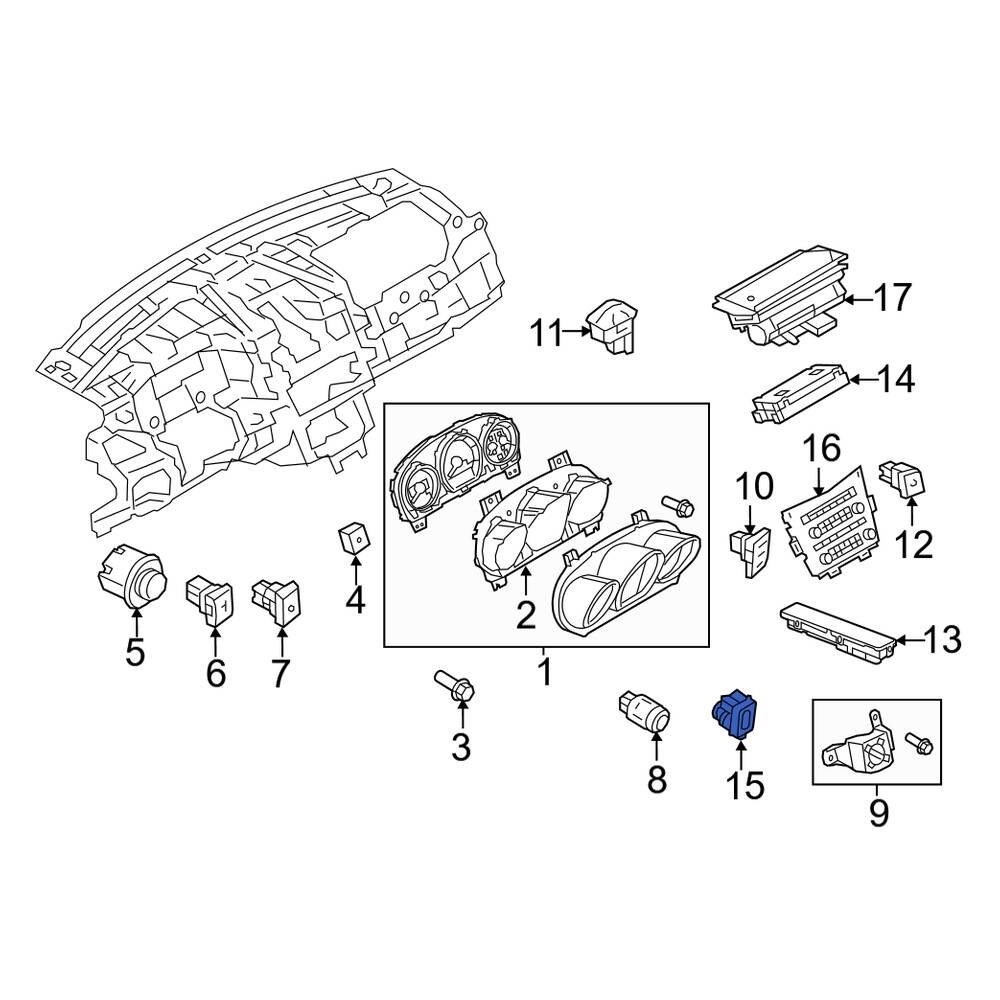 Lincoln OE 9L1Z19C734B Cabin Air Temperature Sensor
