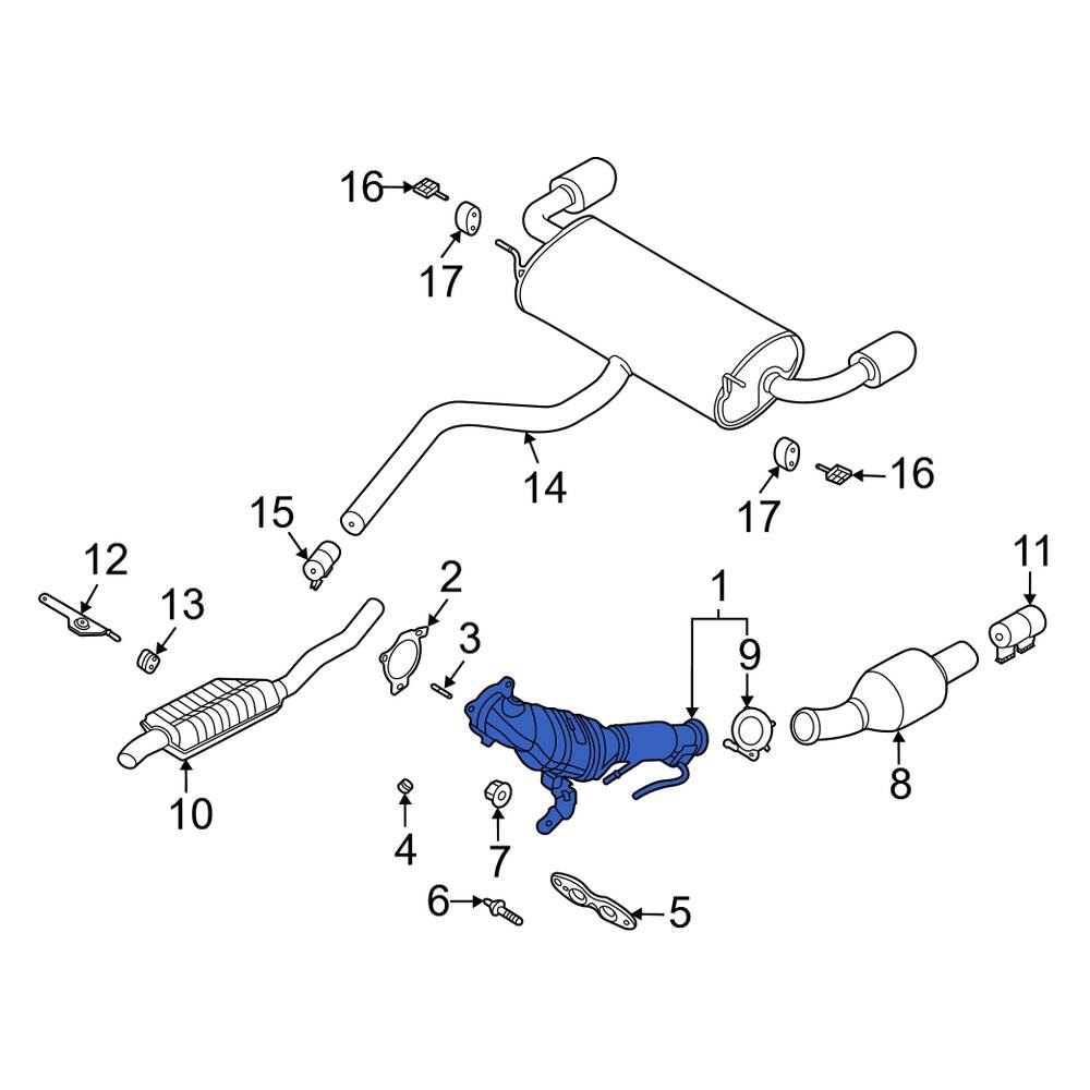 Lincoln OE LX6Z5E212L - Rear Catalytic Converter