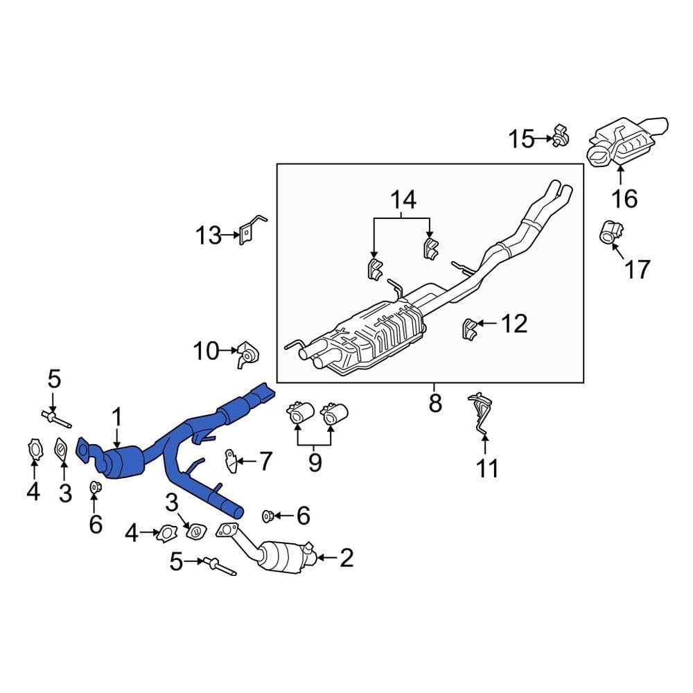 Lincoln OE JL7Z5E212R Right Catalytic Converter