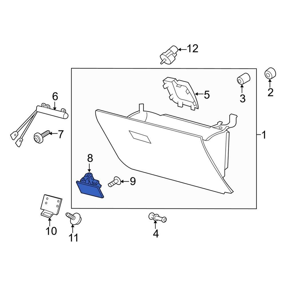 Lincoln OE BL3Z1506072AE Front Glove Box Latch