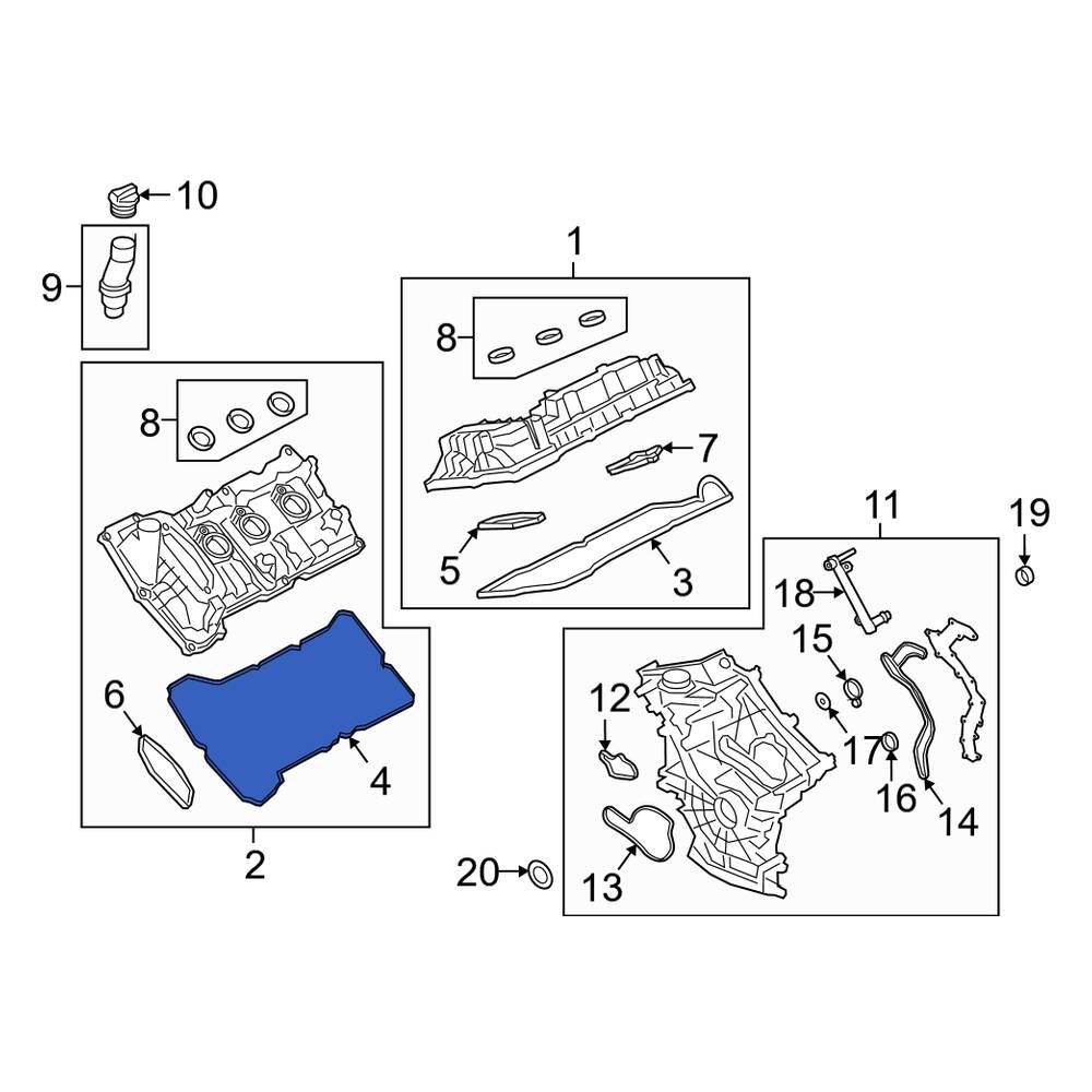 Lincoln OE JT4Z6584B Left Inner Engine Valve Cover Gasket