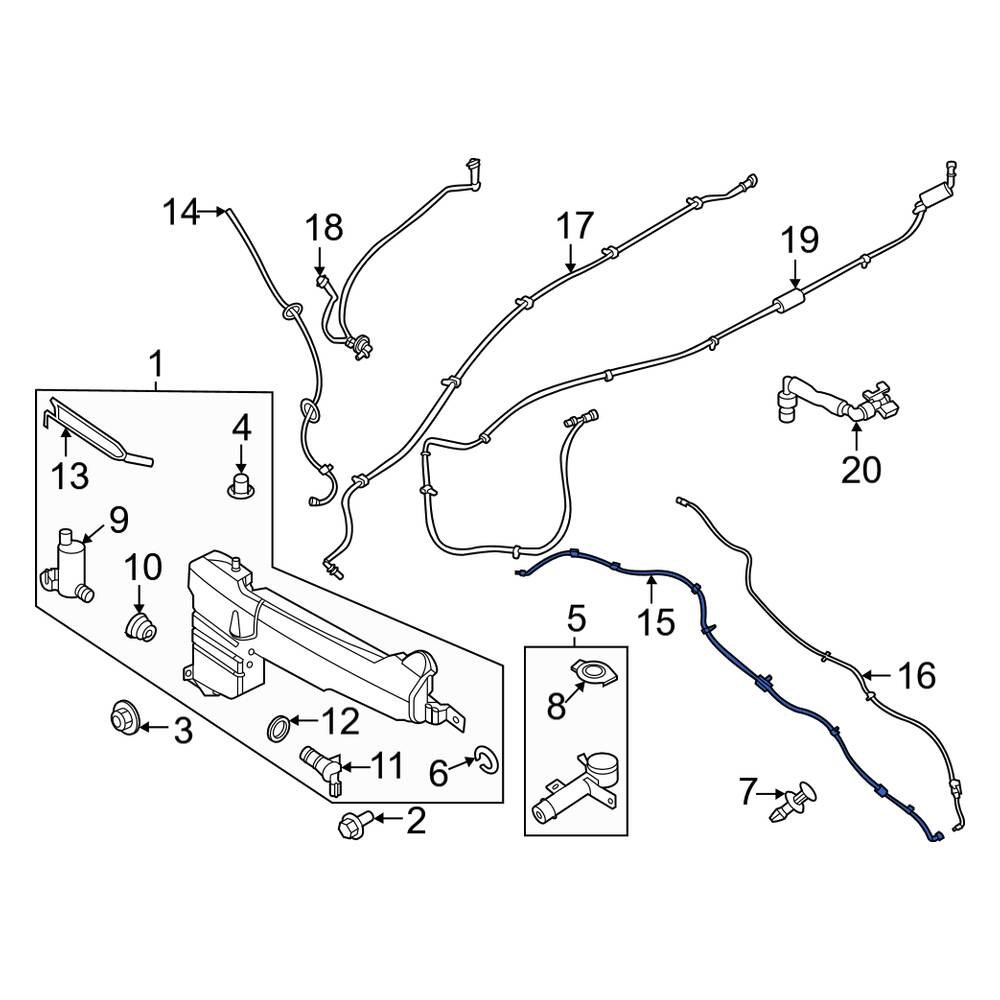Lincoln OE LC5Z17A605J Front Windshield Washer Hose