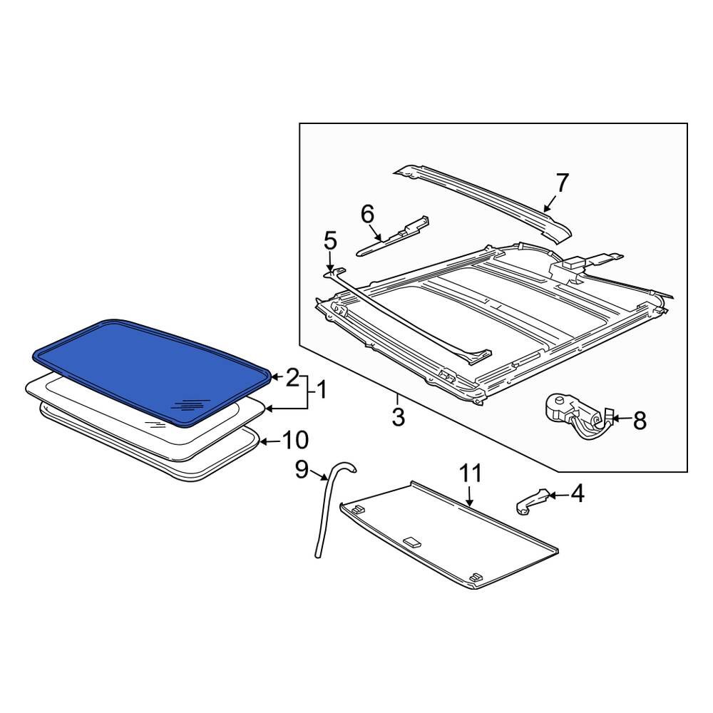 Lincoln OE 5L1Z7851884AA Sunroof Seal
