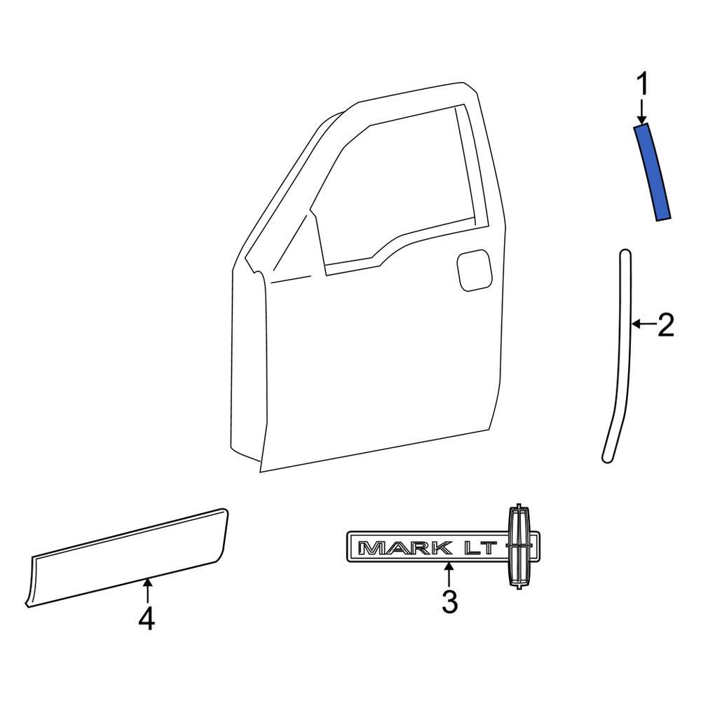 Lincoln OE 5L3Z1620554AA Front Right Door Window Molding