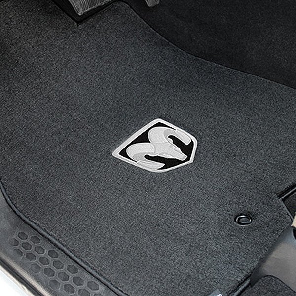 Lloyd Mats® 620056 Velourtex™ Custom Fit 1st Row Ebony Floor Mats With Ram Logo 6443