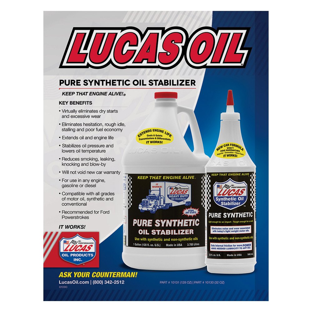 Lucas Oil® 10130 Pure Synthetic Oil Stabilizer, 1 Quart